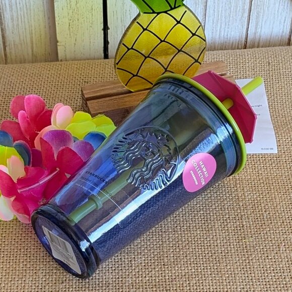 🌺 Starbucks Tumbler Hawaii Exclusive Collection Glass Cold Cup with Umbrella - Picture 7 of 8